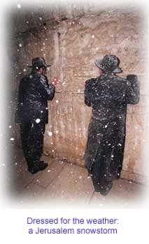 Snow at the Western Wall