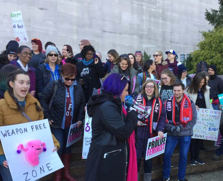   The growing numbers of 'pro-life feminists' say they are attempting to broaden the anti-abortion movement's appeal to a younger generation that is less religious, more progressive on social issues


