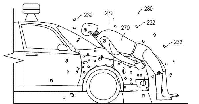 Google idea would leave pedestrians glued to cars after crashes
 
  