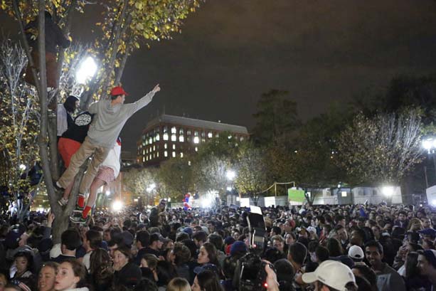 Outside the White House, panic and elation as election takes stunning turn


 
  