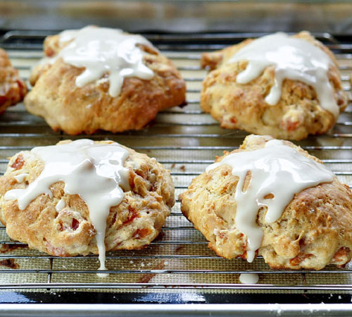 These Apricot Yogurt Scones -- sweet, but not too sweet, and with lots of chewy bits of fruit to savor -- are the perfect grab-and-go breakfast treats 