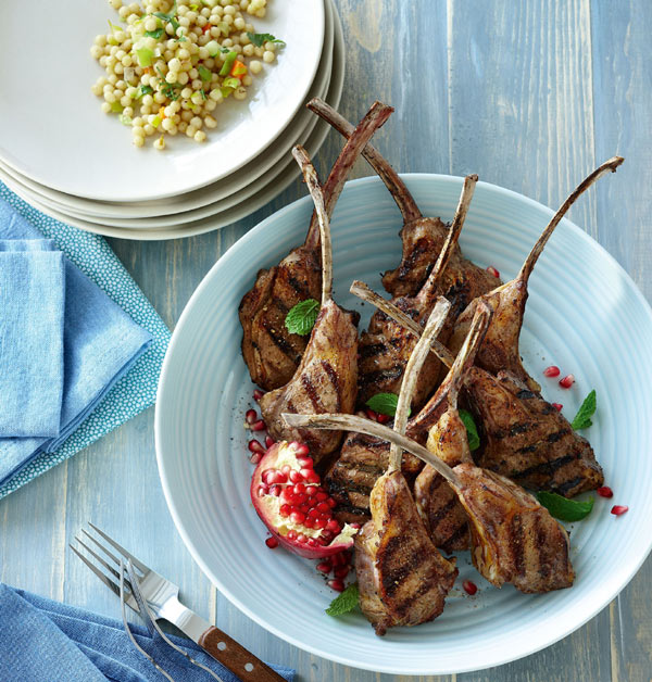 Elegant, simple and perfect grilled lamb chops with pomegranate mint marinade

