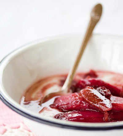 Simultaneously tart and sweet, Poached Rhubarb Royale is sublime
