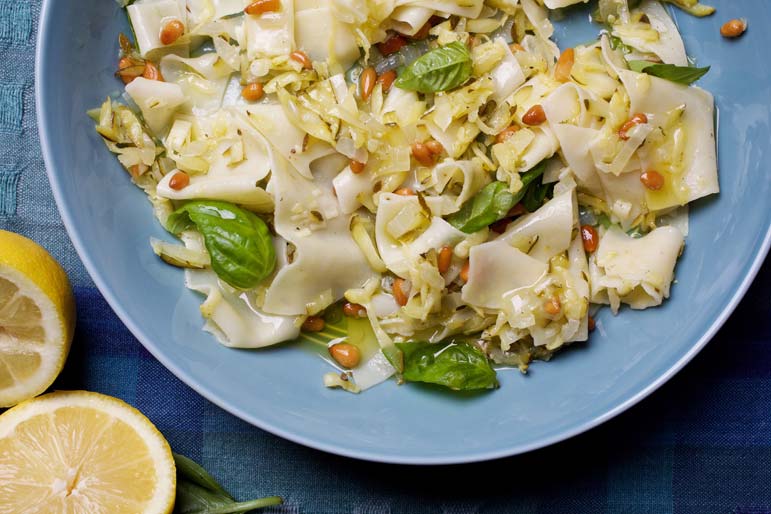 When summery zucchini meets crisp bites of toasted pine nuts and lemony pappardelle ribbons, you have a dinner delight with no leftovers. Guaranteed
 
  
  