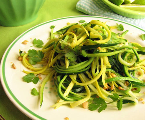 Zucchini ribbons with lime, garlic, cilantro and mint  requires very little effort to deliver a dish with restaurant-quality good looks and a lovely flavor and texture
