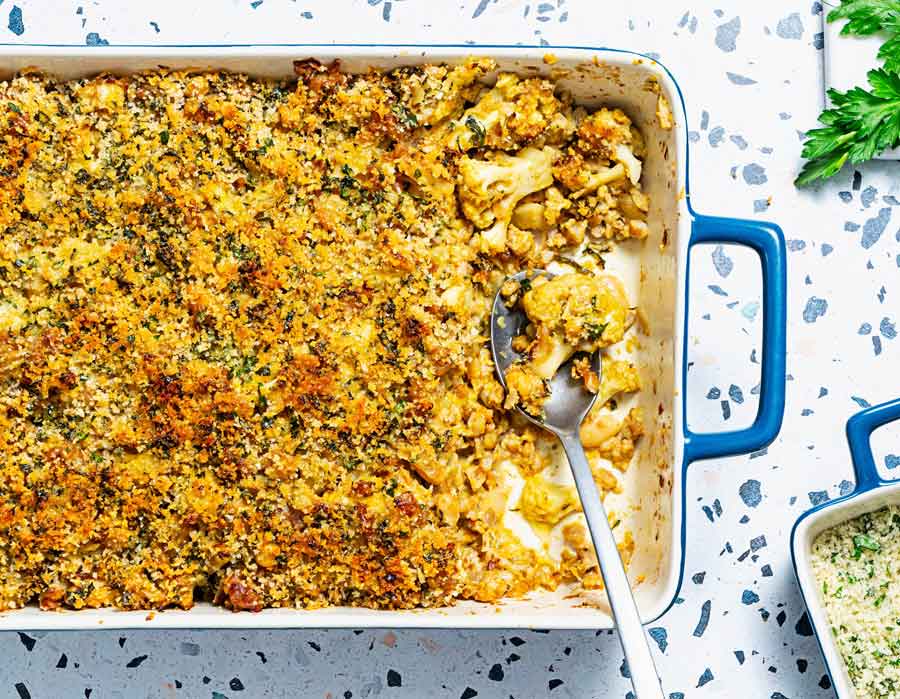 Cheesy and curried, this cauliflower bake might just turn around the haters
	