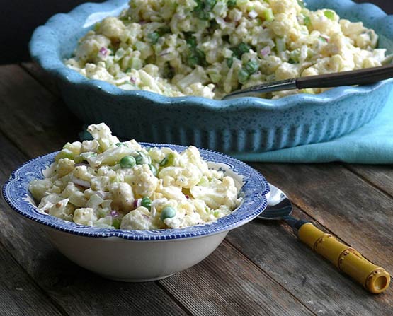 You say potato (salad), I say cauliflower! The perfect   low-carb side to accompany any grilled food you might be serving this season