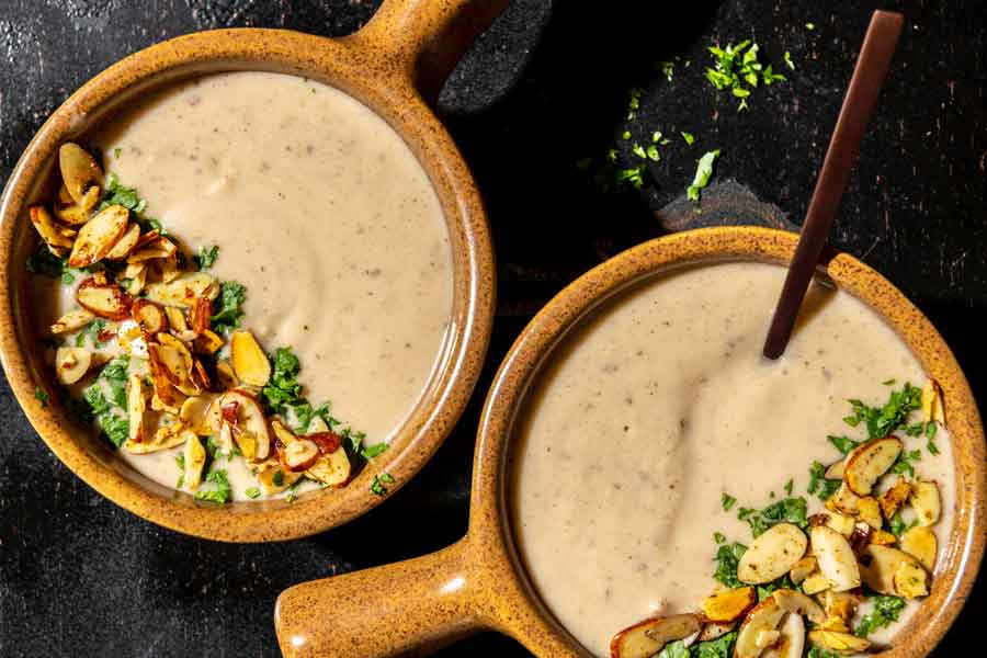 The creamy without cream  -- and DELISH -- cauliflower soup
	