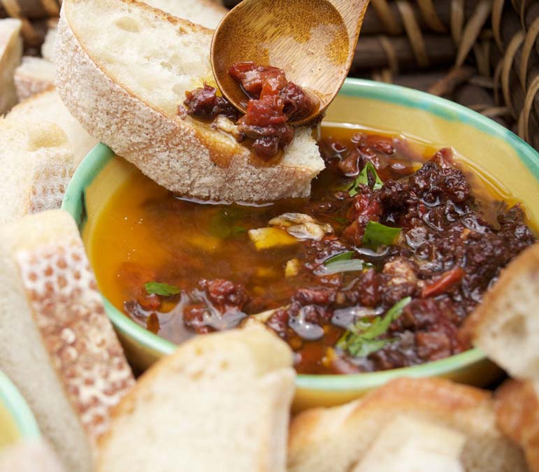 Bread and butter? Not so fast. These easy, no-cooking-required dipping sauces become the center of the table and a wonderful beginning to any repast (2 recipes)