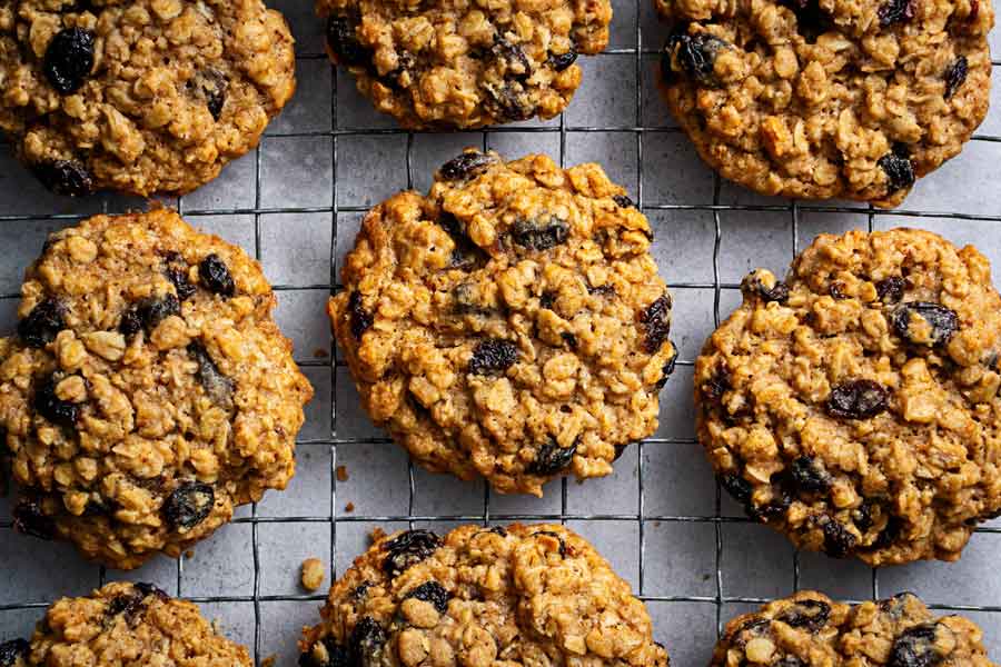 Thick and chewy oatmeal raisin cookies are a classic for a reason
	