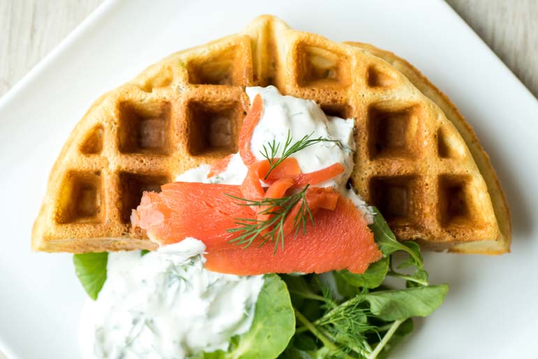 Go off the usual grid with savory waffles for brunch



  