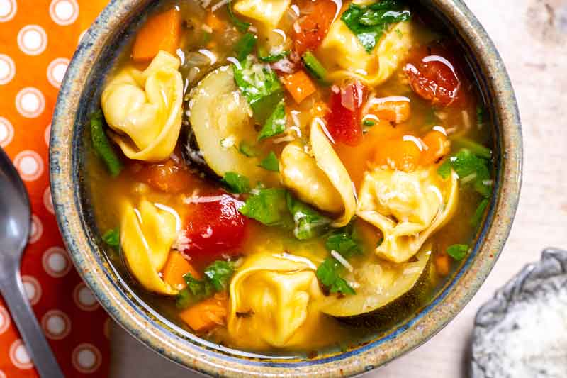 Surprise! This nourishing soup is studded with cheese tortellini
	
	