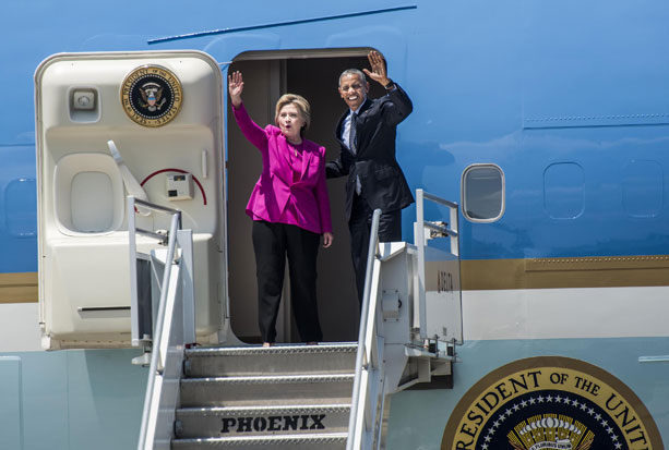 Hillary's campaign will probably pay only a fraction of the cost of Obama's endorsement stop
	
 
  