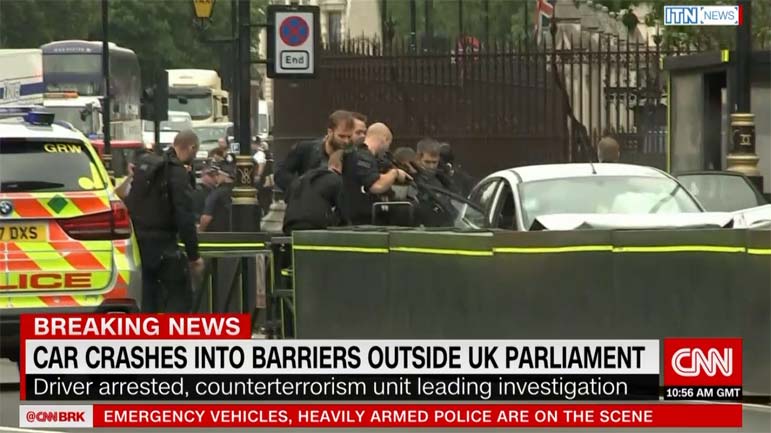 Crash outside UK parliament treated as terror attack
	